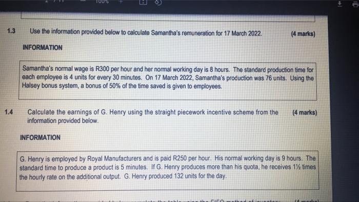 the annual economic order quantity from the information provided below. (4 marks)