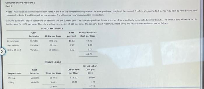 Comprehensive Problem 5 Part C: Note: This section is a continuation from