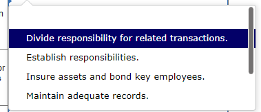 each case, identify the principle(s) of internal control that is violated. a.