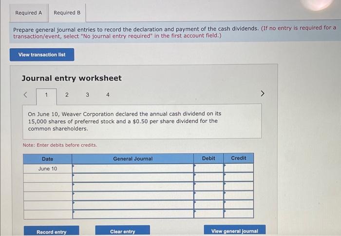 Weaver Corporation had the following stock issued and outstanding at January 1,