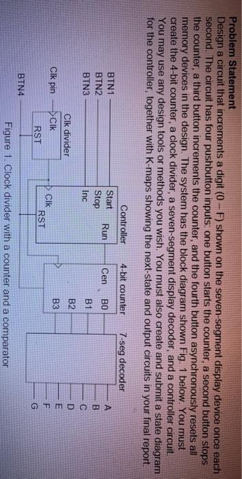Problem Statement Design a circuit that increments a digit (0-F) shown on