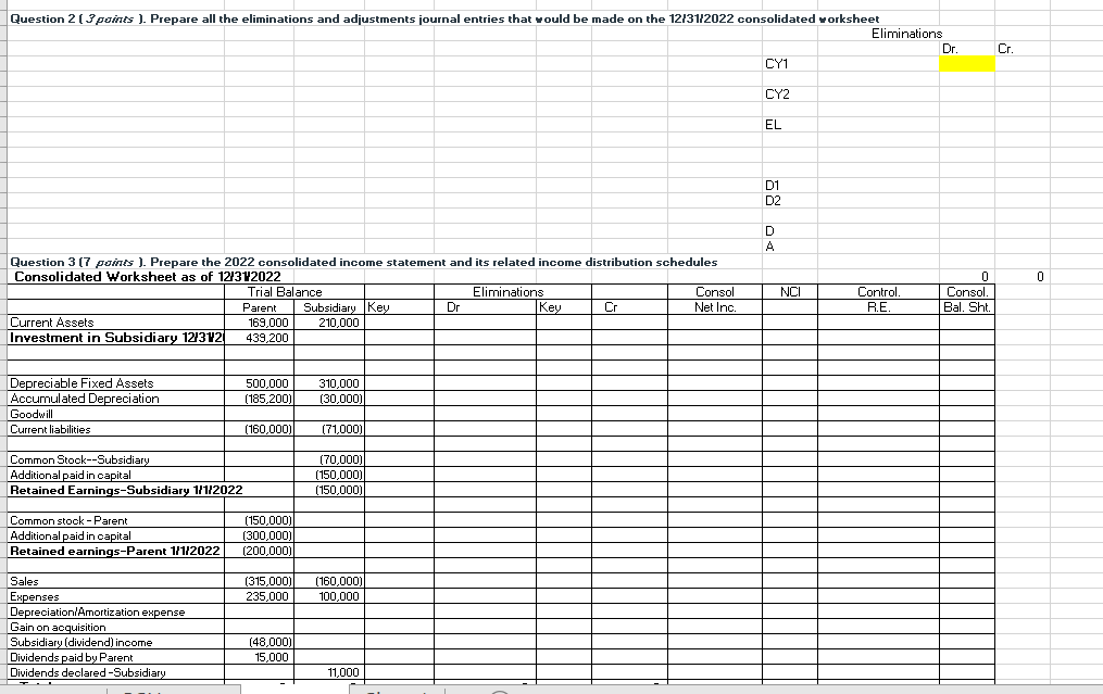 $400,000 to acquire 80% equity of SUB on 112022 The firm uses