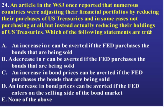 24. An article in the WSJ once reported that numerous countries were