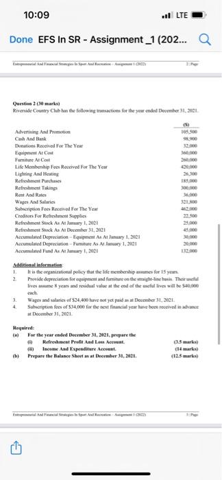 10:09 .LTE Done EFS In SR - Assignment 1 (202... Q Question