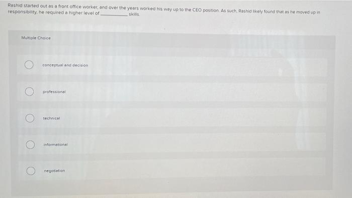 Rashid started out as a front office worker, and over the years
