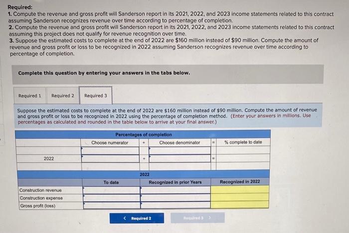 million. The expected completion date is April 1, 2023, just in time