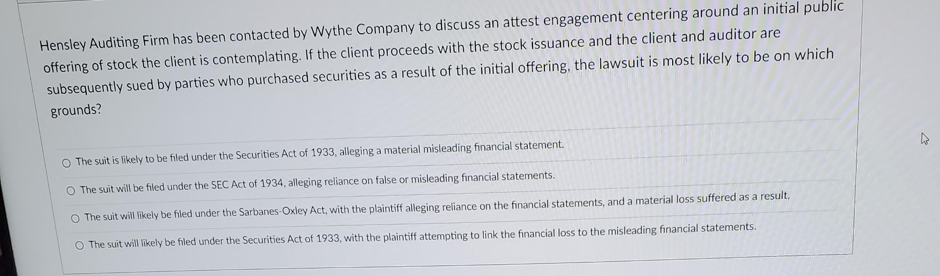 auditing and attestation services. Auditors consider this carefully when planning and executing