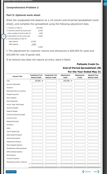 the current year e. Accrued salaries on May 31 Sales salaries office