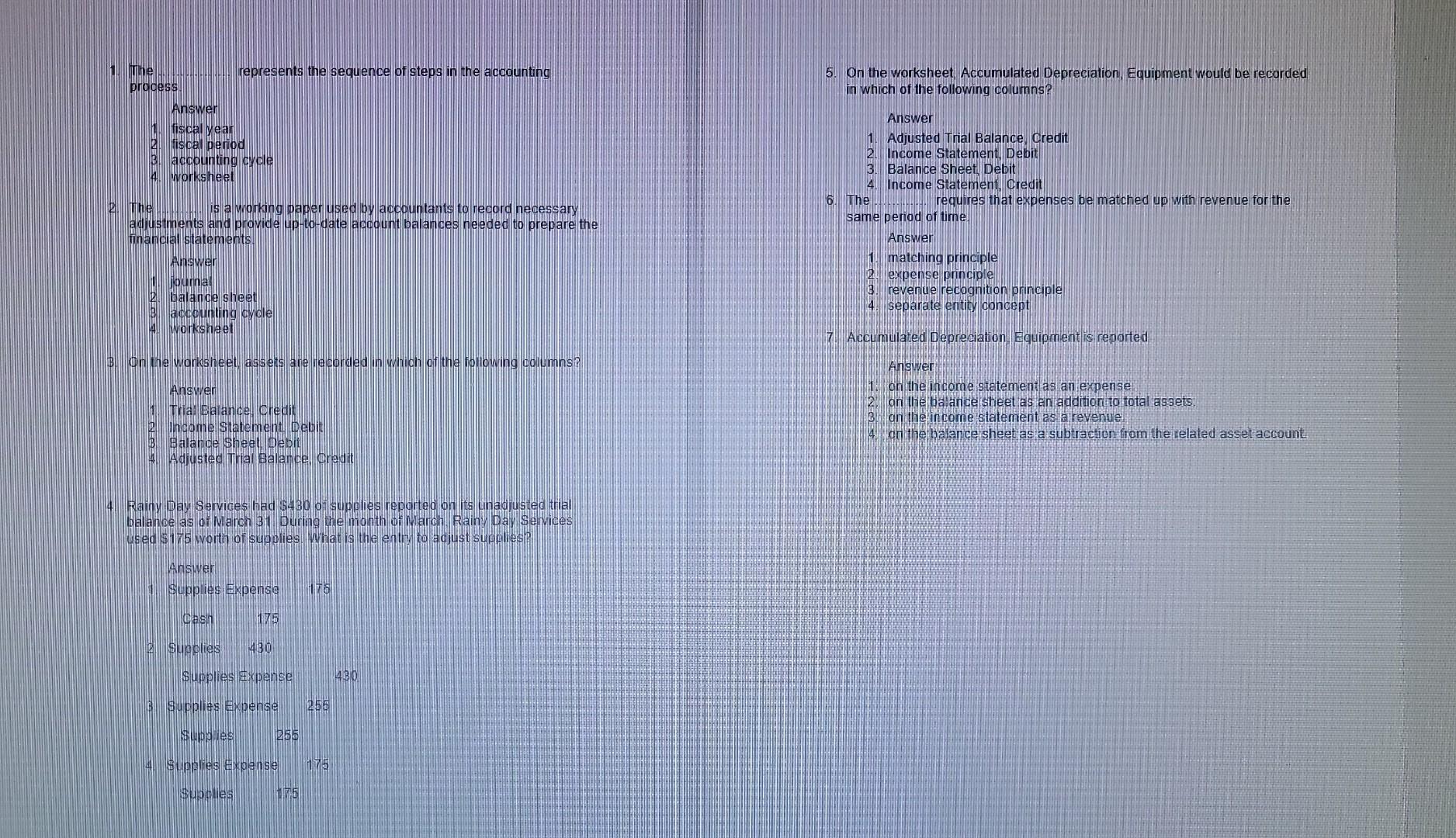 1. The process 2. The Answer 1. fiscal year represents the sequence