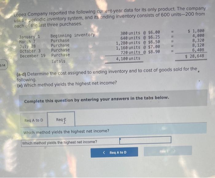 company uses a periodic inventory system, and its ending inventory consists of