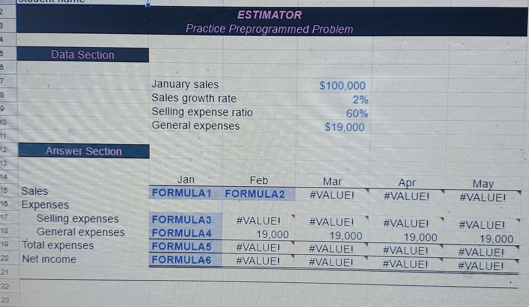 five months. It appears that January sales will be $100,000, and the