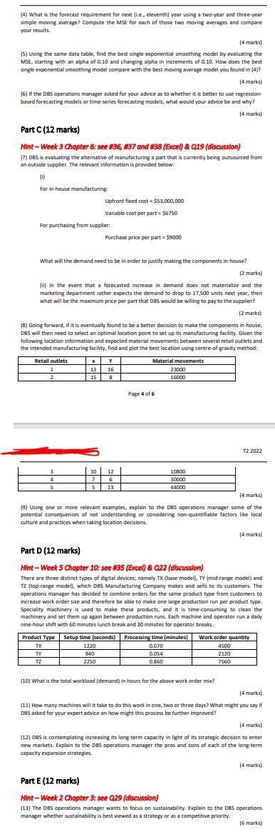 (Excel) & Q16 (discussion) Year Forecast Actual Requirement 1 15010 17090 2