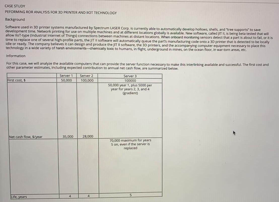 CASE STUDY PEFORMING ROR ANALYSIS FOR 3D PRINTER AND IIOT TECHNOLOGY Background