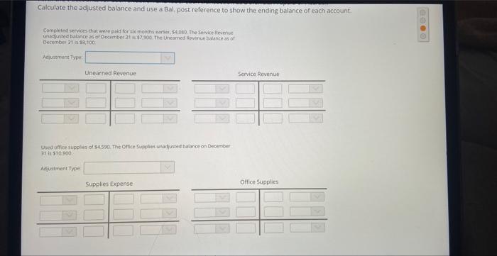 Calculate the adjusted balance and use a Bal, post reference to show