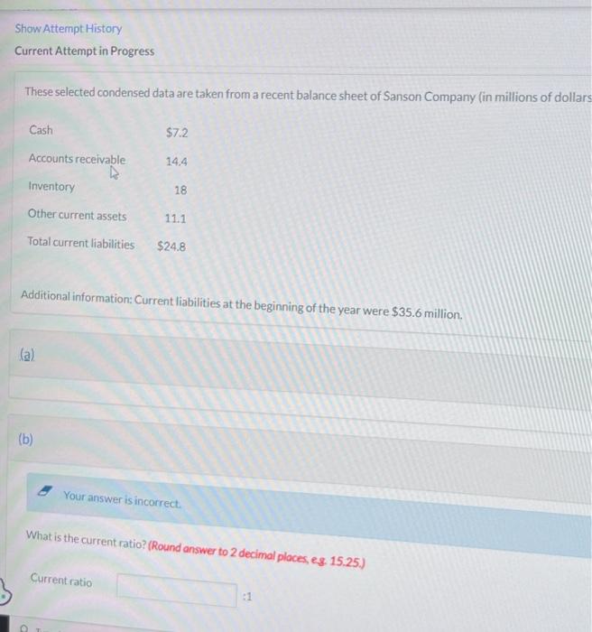 Show Attempt History Current Attempt in Progress These selected condensed data are