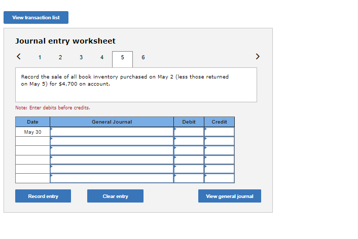 freight costs of $270 on books purchased from Readers. May 5 Returns