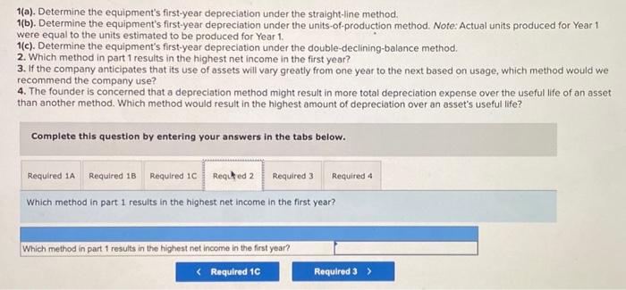 new investors and creditors. At the end of the equipment's first year