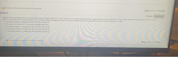 Management stock w wpected to pay a What is the dividend in