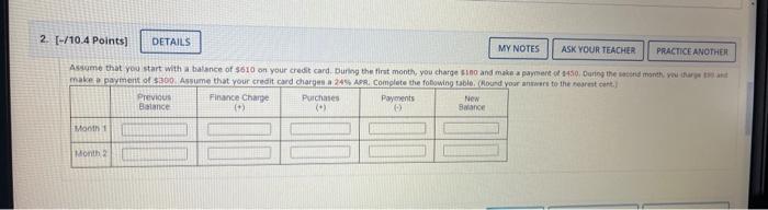 2. [-/10.4 Points] DETAILS MY NOTES ASK YOUR TEACHER PRACTICE ANOTHER Assume