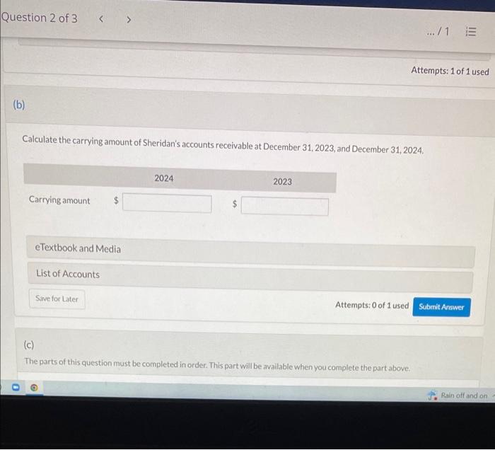 2024 2023 0-30 days 3% $106,000 $130,000 31-60 days 6% 26,500 65,000