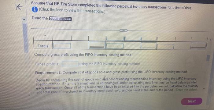 merchandise inventory using the FIFO inventory costing method Enter the transactions in