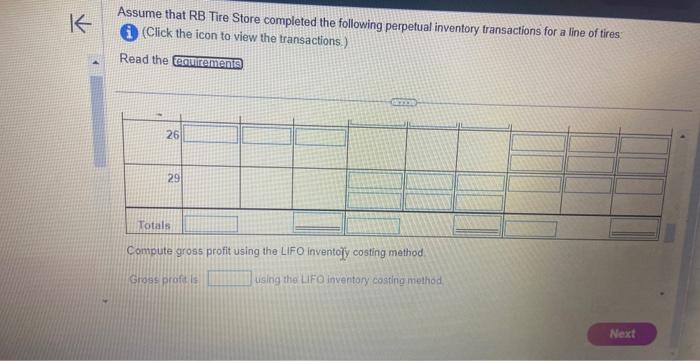 all of the transactions have been entered into the perpetual record, calculate