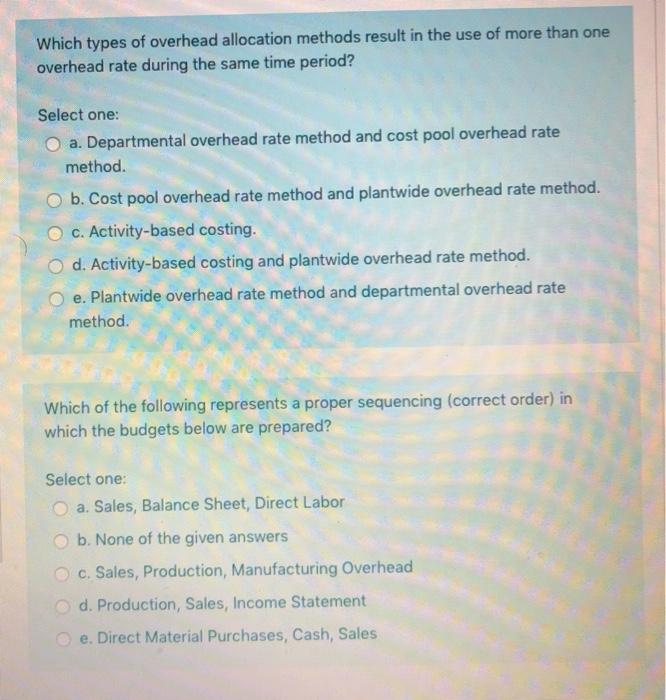 Which types of overhead allocation methods result in the use of more