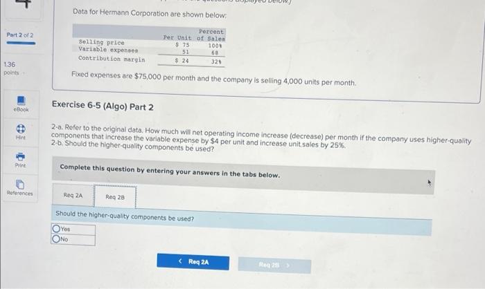 expenses Print References (Consider each case independently): 1. What would be the