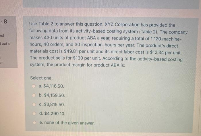 Activity 57,000 machine-hours 1,800 orders $ $ 1,114,920 47,016 $ 107,328 1,560