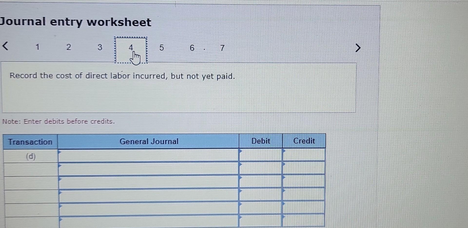 4 TO 5 6 7 Record the purchase of raw materials on