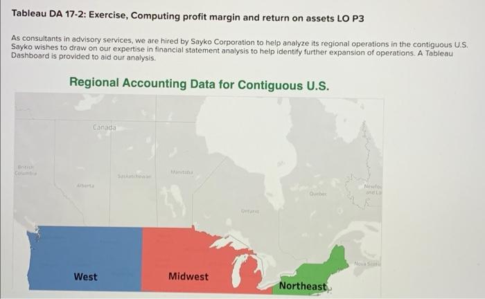 Tableau DA 17-2: Exercise, Computing profit margin and return on assets LO