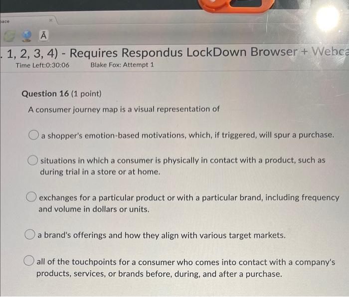 ace 1, 2, 3, 4) Requires Respondus LockDown Browser + Webca -