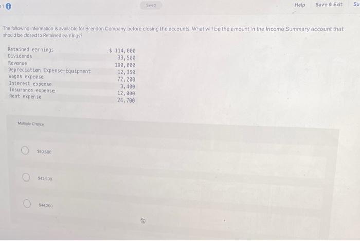 10 Saved Help Save & Exit Su The following information is available