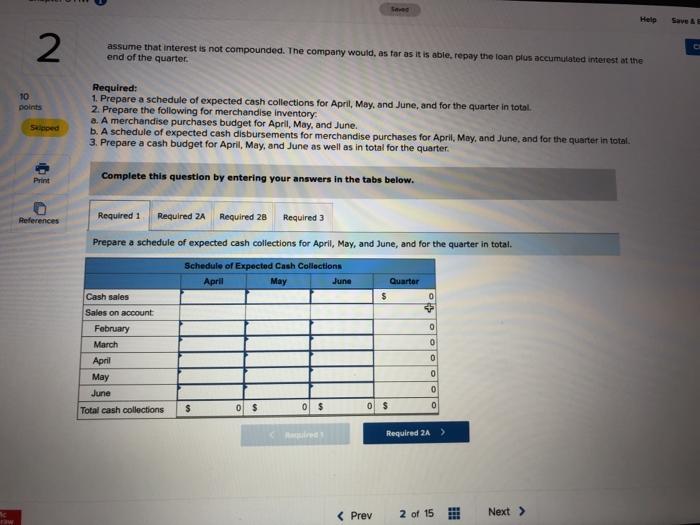 Schedules; Changing Assumptions [LO8-2, LOB-4, LO8-8] Garden Sales, Inc., sells garden supplies.