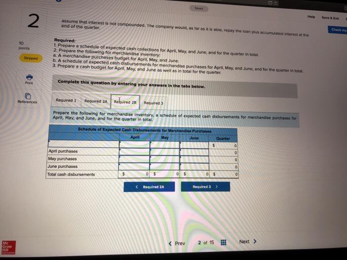 usually has to borrow money during this quarter to support peak sales