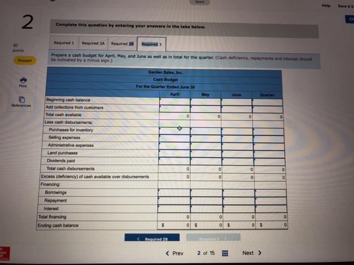 of lawn care equipment, which occur during May. The following information has