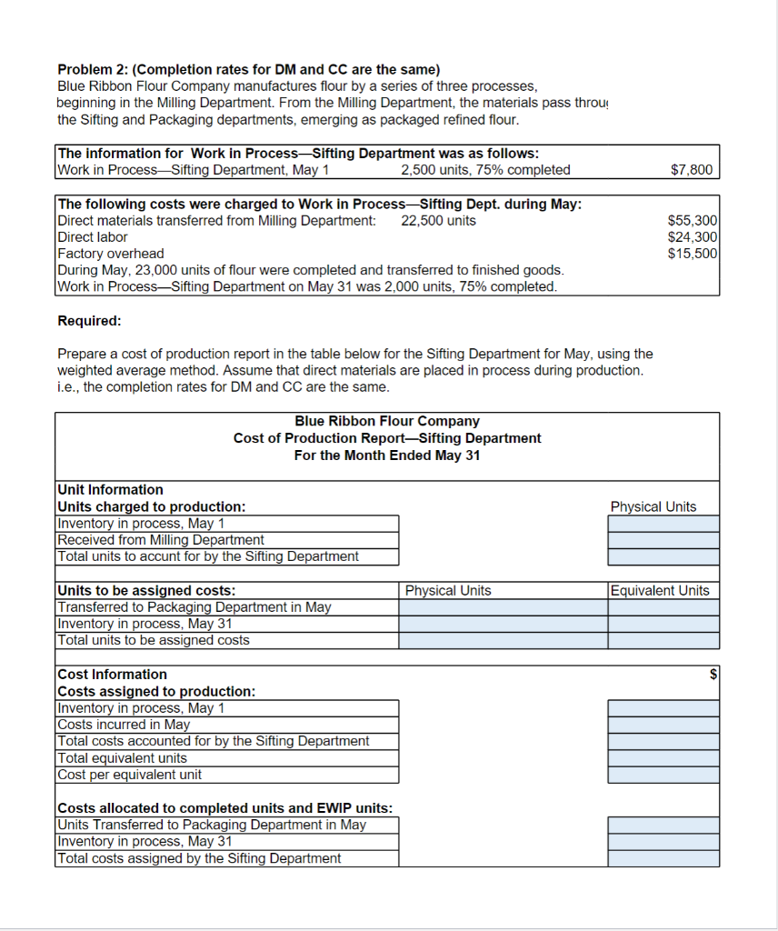 Problem 2: (Completion rates for DM and CC are the same) Blue