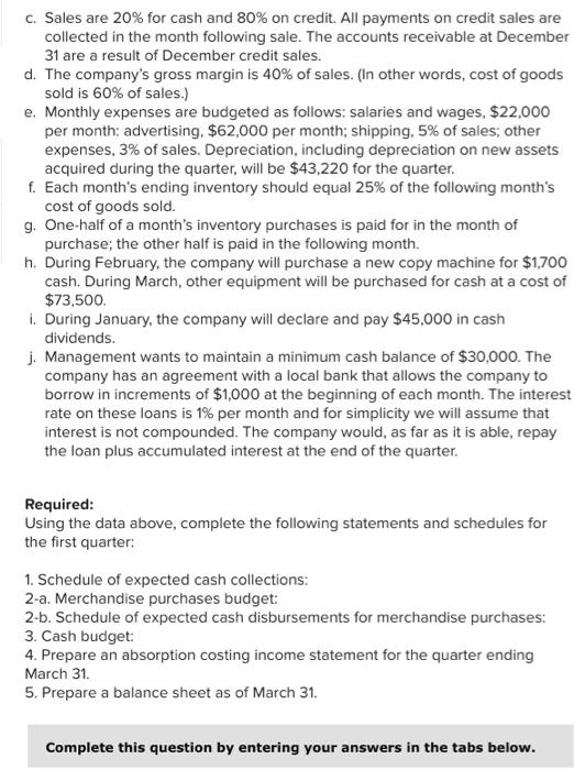 LO8-10] Hillyard Company, an office supplies specialty store, prepares its master budget