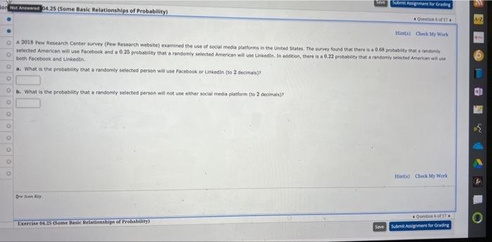 Awwed 04.25 (Some Basic Relationships of Probability) Submit Assignment for Grading Question