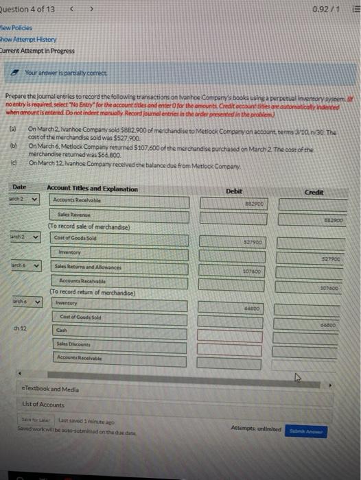 Purchase Returns and Allowances $11,700; Purchase Discounts $7.500; and Freight-in $17.400. Wildhorse