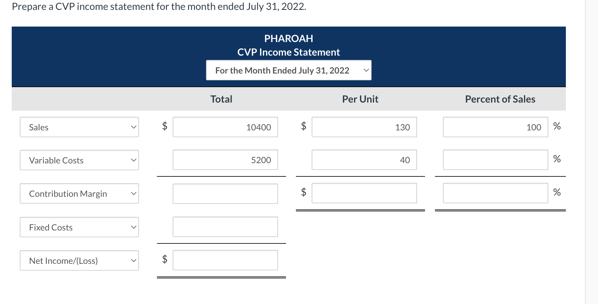 operating costs are as follows. Depreciation (straight-line) Advertising $1,500 per month $200