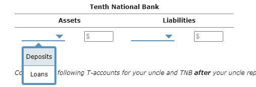 checking account. Assume these funds are the only loans and deposits available