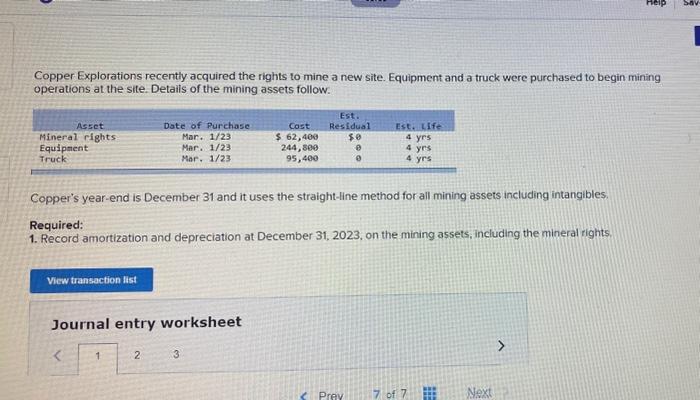 Help Copper Explorations recently acquired the rights to mine a new site.