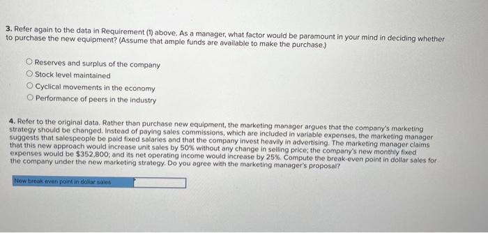 Fixed expenses 282,240 Net operating income. $ 70,560 The industry in which