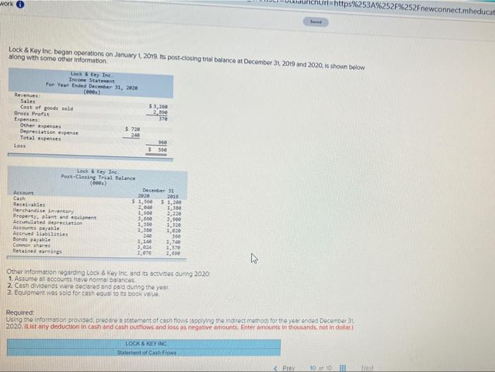 work O ichUrl=https%253A%252F%252Fnewconnect.mheducat S Lock & Key Inc. began operations on January