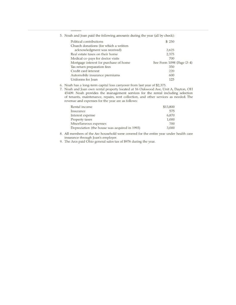 Arc live with their family in Dayton, OH. Noah's Social Security number