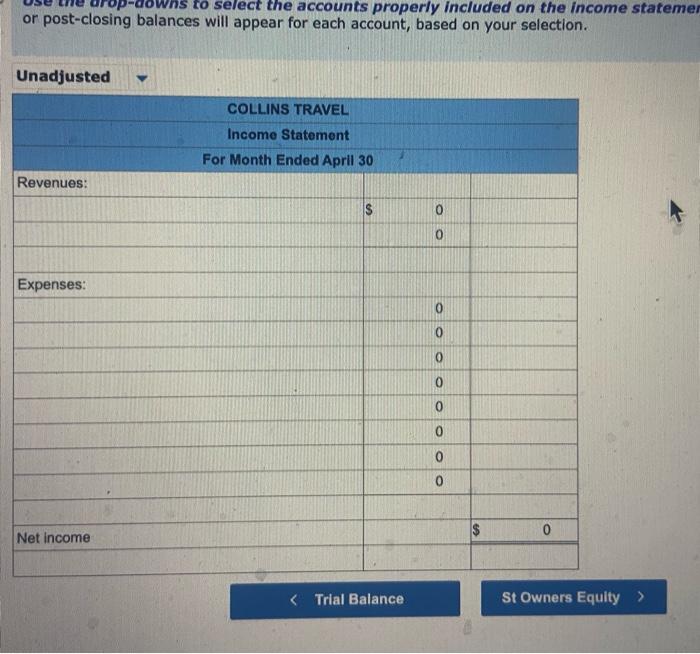 following transactions occurred during the company's first month. Apr. 1 Collins invested