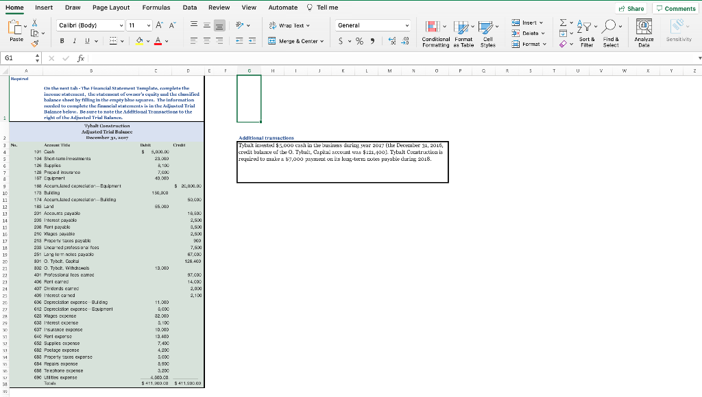 1 Home Paste X Insert Draw Page Layout v Calibri (Body) B