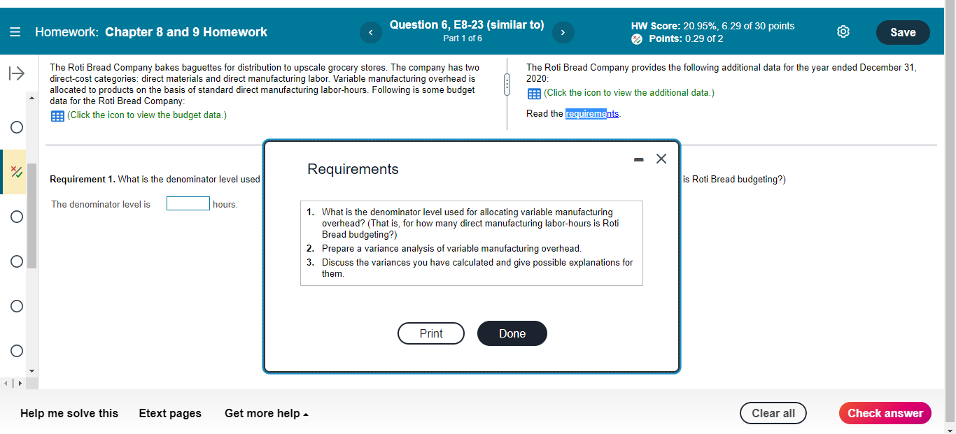 for distribution to upscale grocery stores. The company has two direct-cost categories: