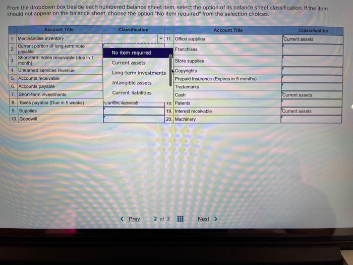 option of its balance sheet classification. If the item should not appear